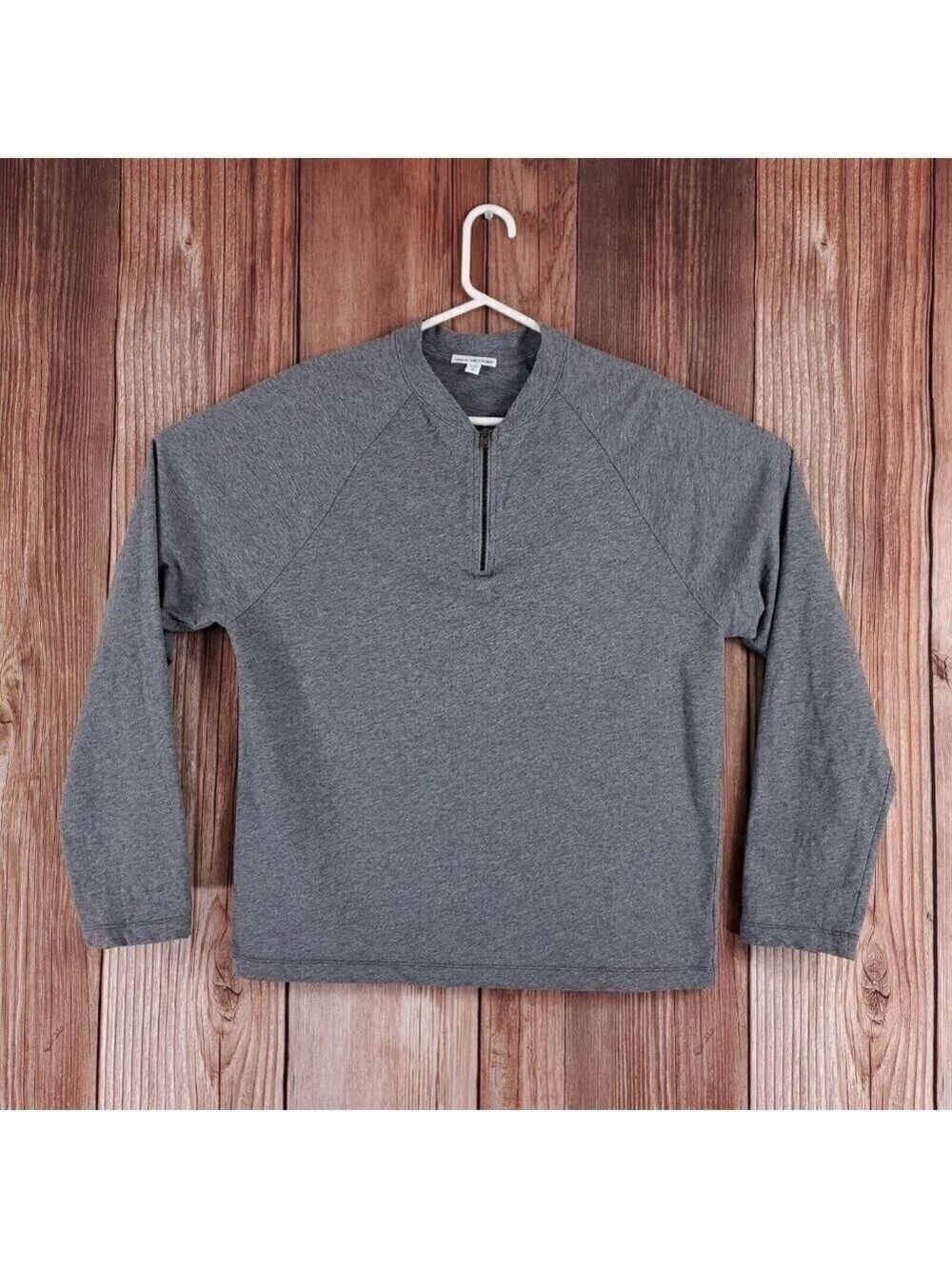 James Perse Mens Sz 2 Medium Regular Fit 1/2 Half Zip Baseball Pullover MFLI3079